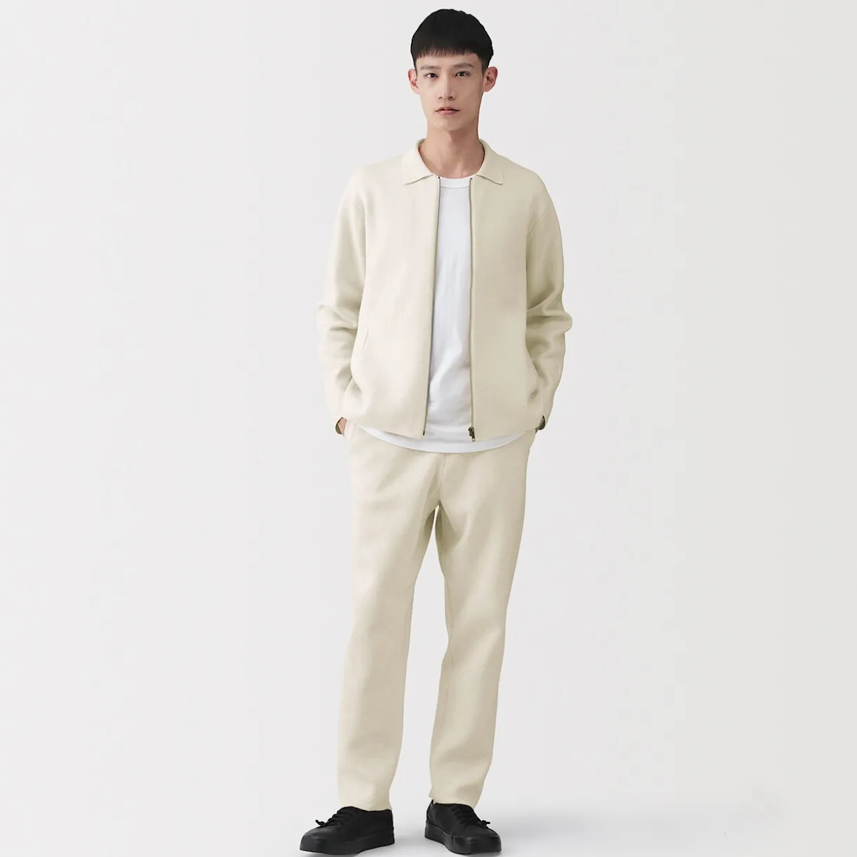 Pantalon confortable en maille côtelée Milano de coton pour homme