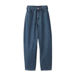 Pantalon coupe cocon en denim et kapok mélangé pour femme