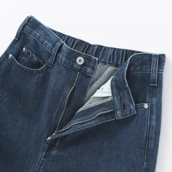 Pantalon coupe cocon en denim et kapok mélangé pour femme