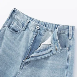 Pantalon coupe cocon en denim et kapok mélangé pour femme