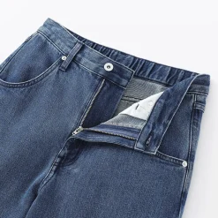 Pantalon coupe cocon en denim et kapok mélangé pour femme