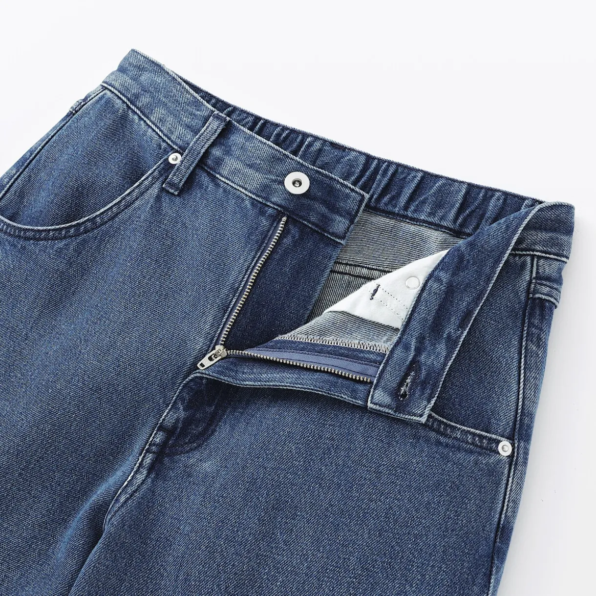 Pantalon coupe cocon en denim et kapok mélangé pour femme