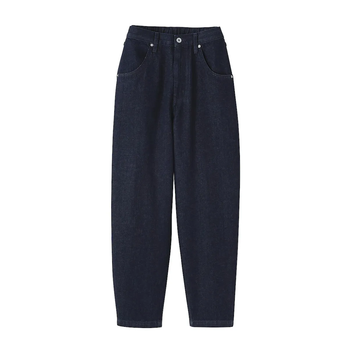 Pantalon coupe cocon en denim et kapok mélangé pour femme