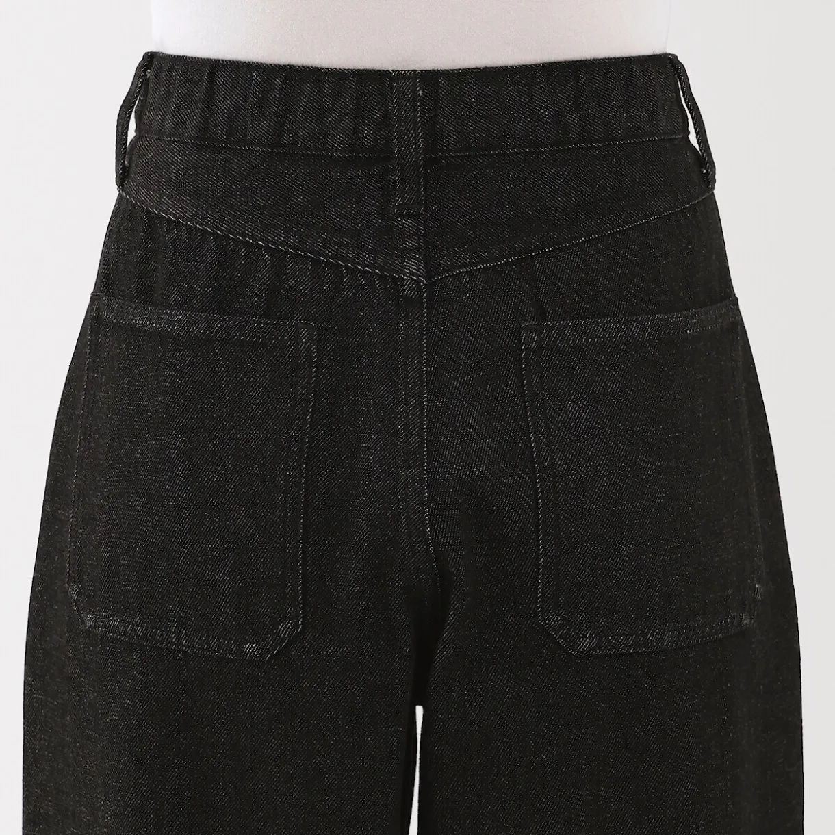 Pantalon coupe cocon en denim et kapok mélangé pour femme