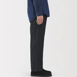 Pantalon coupe confortable en denim lavé pour homme ‐ Indigo
