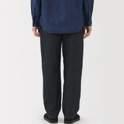 Pantalon coupe confortable en denim lavé pour homme ‐ Indigo