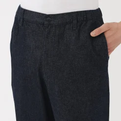 Pantalon coupe confortable en denim lavé pour homme ‐ Indigo