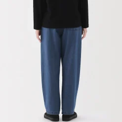 Pantalon coupe confortable en denim de coton pour femme