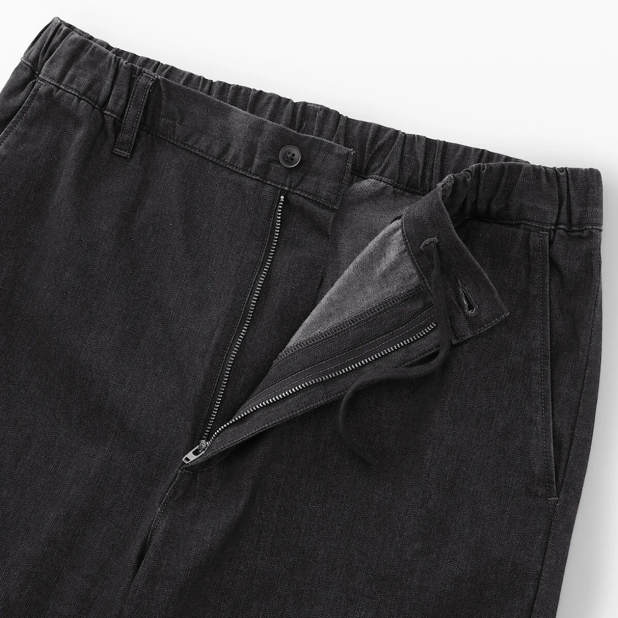 Pantalon coupe confortable en denim lavé pour homme ‐ Noir