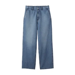 Pantalon coupe large en denim et kapok mélangé pour homme