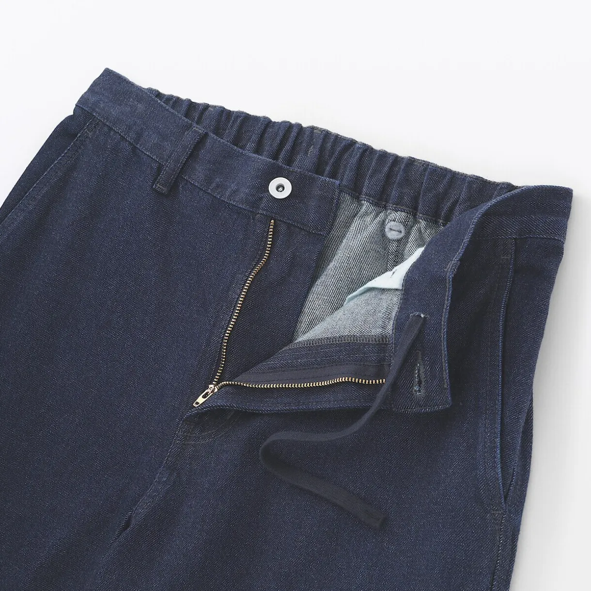 Pantalon coupe large en denim et kapok mélangé pour homme