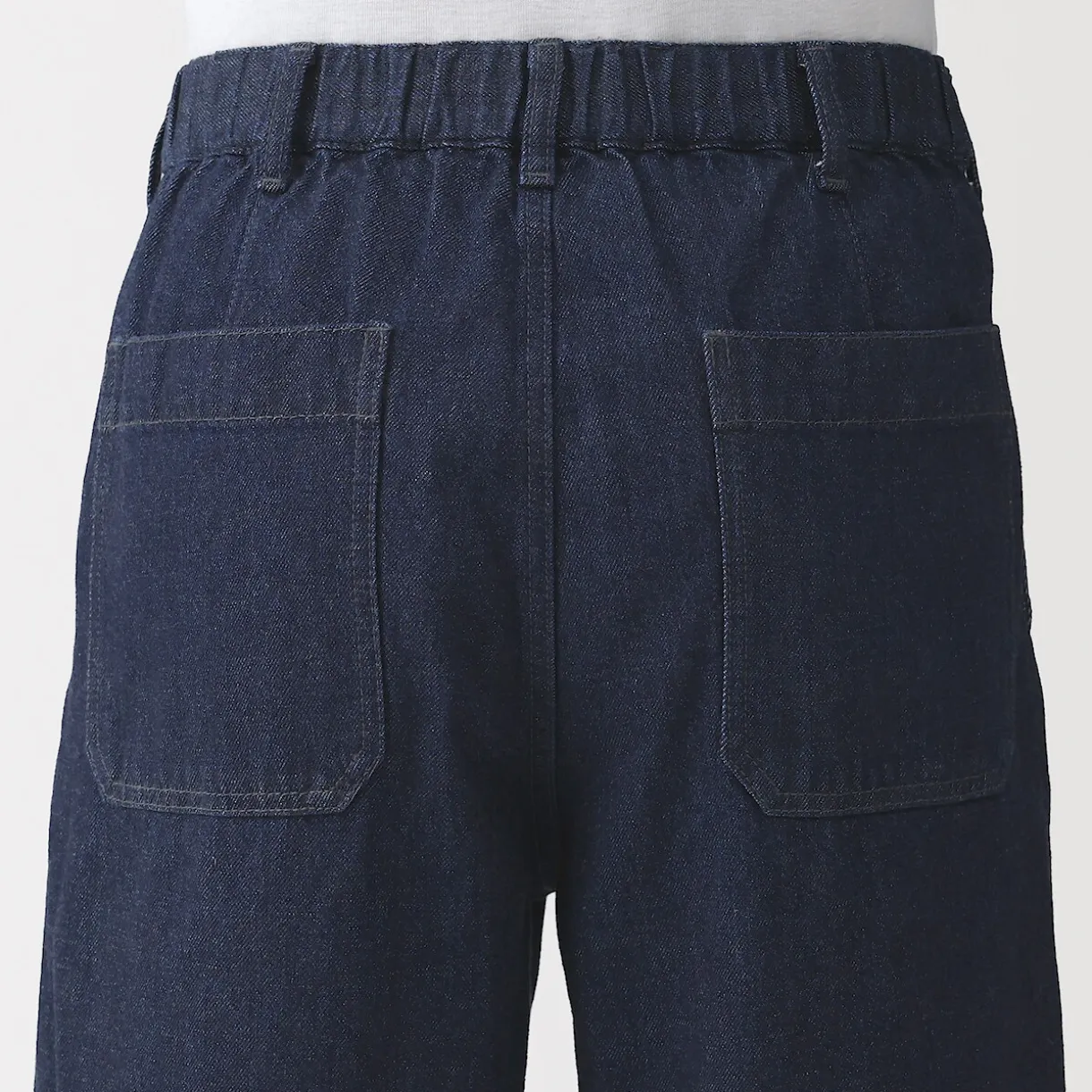 Pantalon coupe large en denim et kapok mélangé pour homme