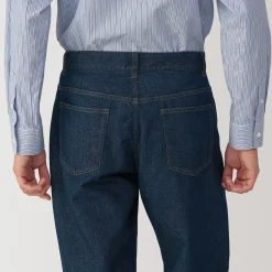 Pantalon en denim en mélange de fibres Washi pour homme