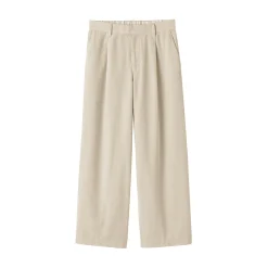 Pantalon large à plis en velours côtelé mélangé kapok pour femme