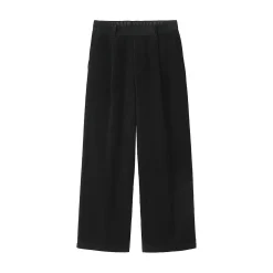 Pantalon large à plis en velours côtelé mélangé kapok pour femme