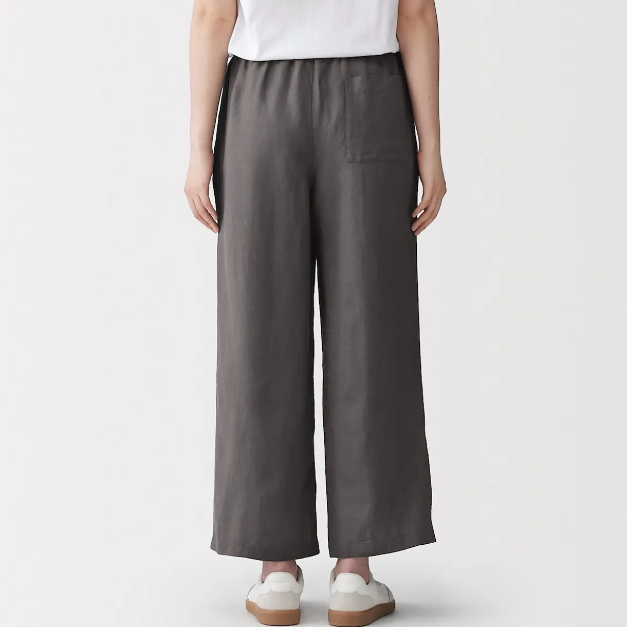 Pantalon large en lin lavé pour femme
