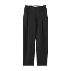 Pantalon large plissé en lin et lyocell pour femme