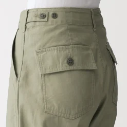 Pantalon longueur cheville en coton délavé pour femme