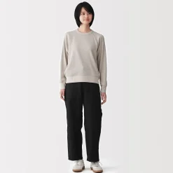 Pantalon longueur cheville en coton délavé pour femme