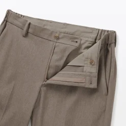 Pantalon plissé ajusté en stretch brossé pour homme