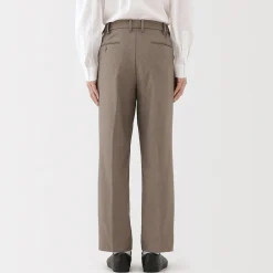 Pantalon plissé ajusté en stretch brossé pour homme
