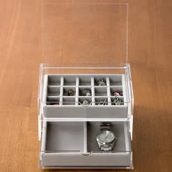 Plateau en velours 2 compartiments L16X P12X H2.5cm