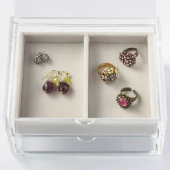 Plateau en velours 2 compartiments L16X P12X H2.5cm