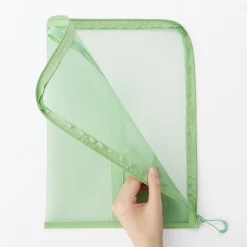 Porte-documents en nylon maillé avec fermeture éclair - A4, Vert