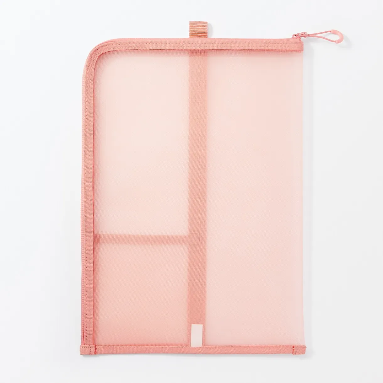 Porte-documents en nylon maillé avec fermeture éclair - A4, Rose