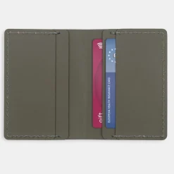 Portefeuille de voyage en cuir recyclé - Kaki