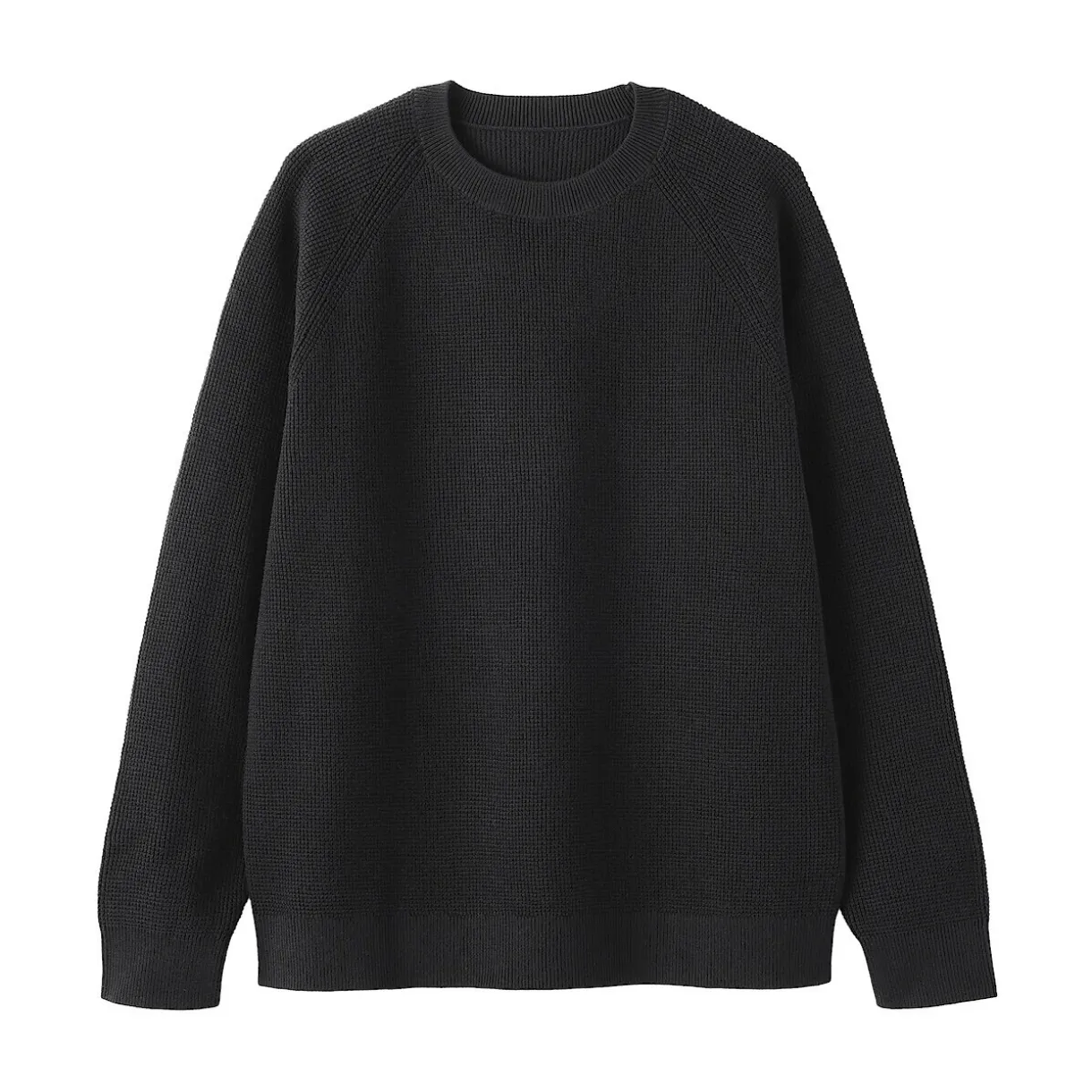 Pull à col ras du cou en tricot gaufré de coton mélangé pour homme