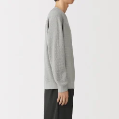 Pull à col ras du cou en tricot gaufré de coton mélangé pour homme