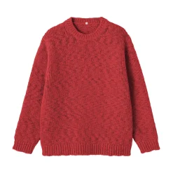 Pull à col rond à tricot épais en laine mérinos pour homme