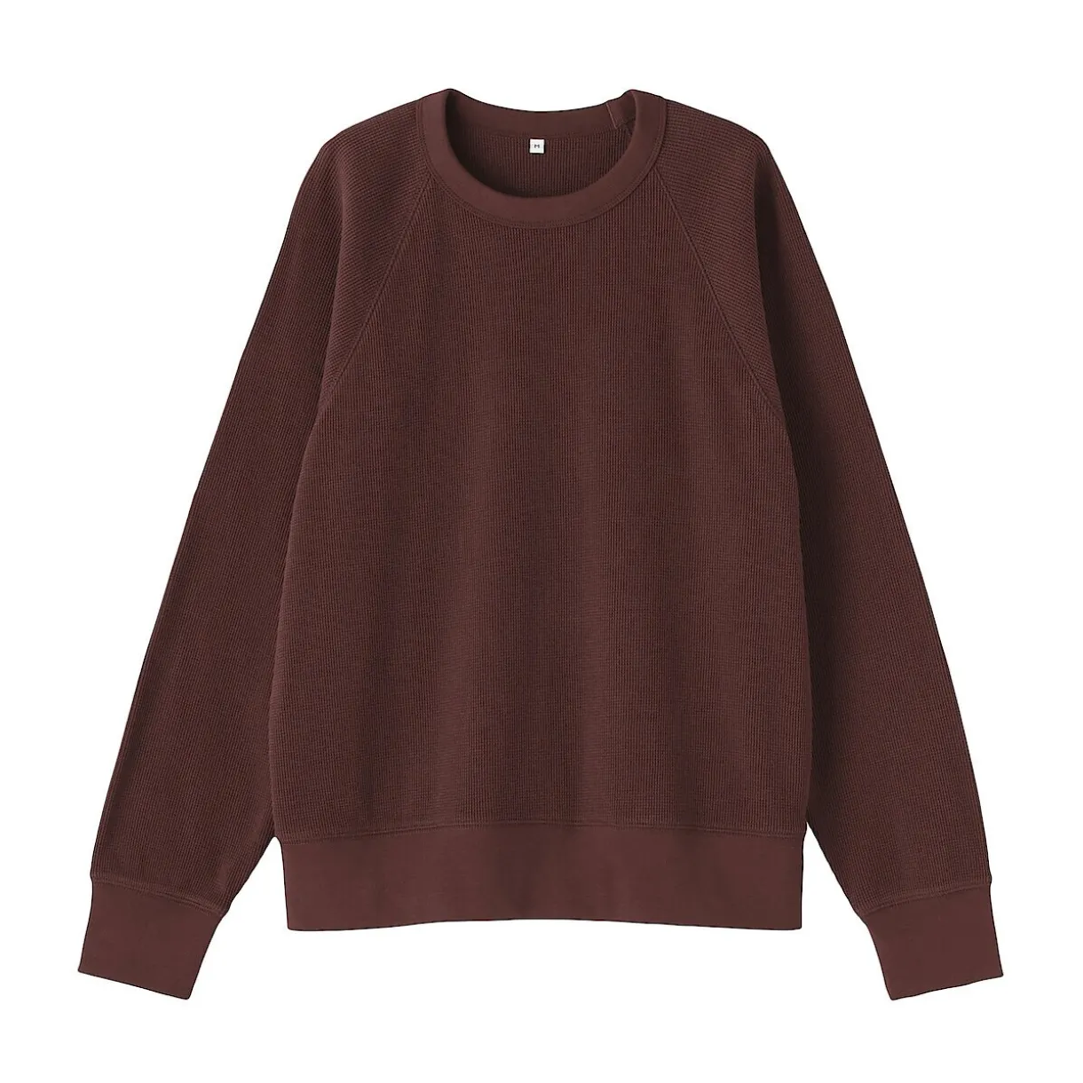 Pull à col rond en coton biologique tricoté gaufré pour femme