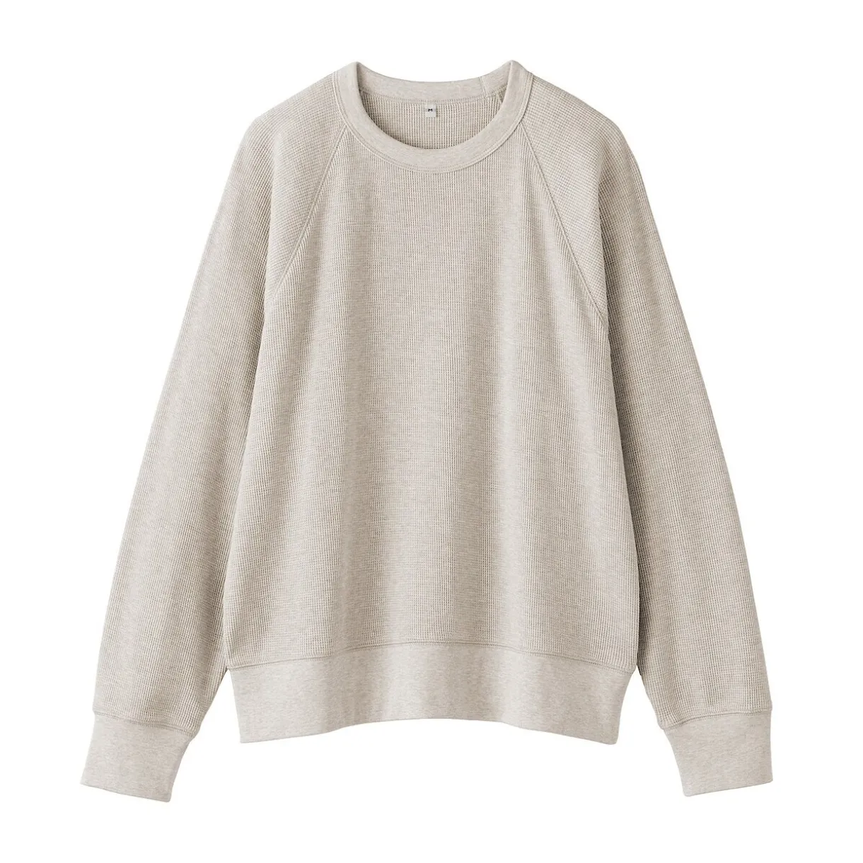 Pull à col rond en coton biologique tricoté gaufré pour femme