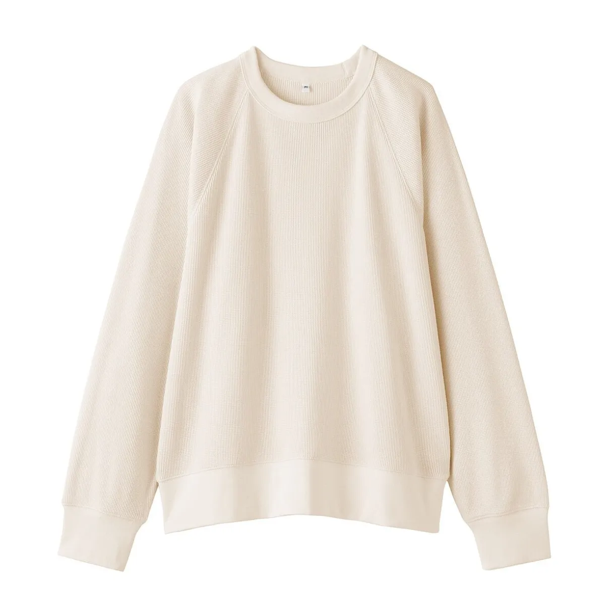 Pull à col rond en coton biologique tricoté gaufré pour femme