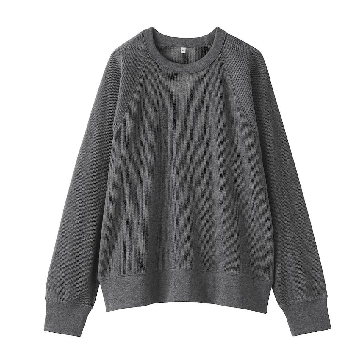 Pull à col rond en coton biologique tricoté gaufré pour femme