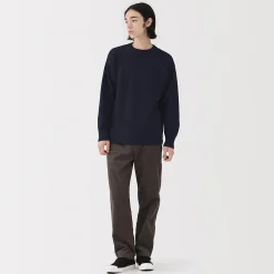Pull à col rond en laine des Andes à grosses mailles pour homme