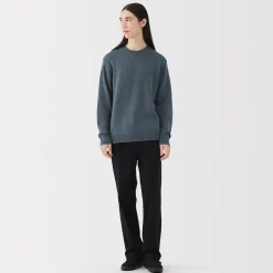 Pull à col rond en laine tricot moyen pour homme