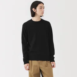 Pull à col rond en laine tricot moyen pour homme