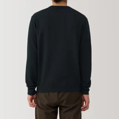 Pull à col rond en laine tricot fin pour homme