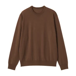 Pull à col rond en laine tricot fin pour homme