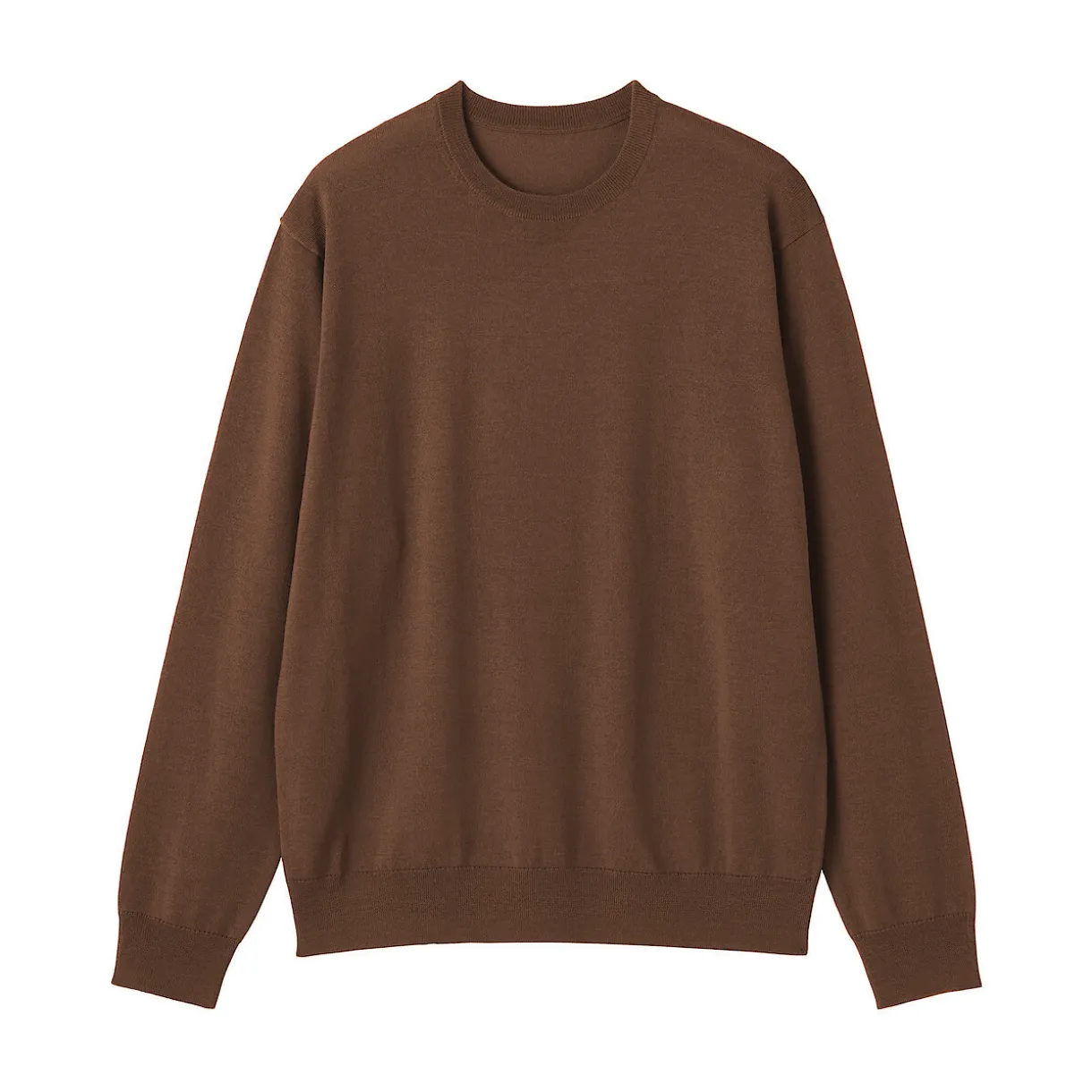 Pull à col rond en laine tricot fin pour homme