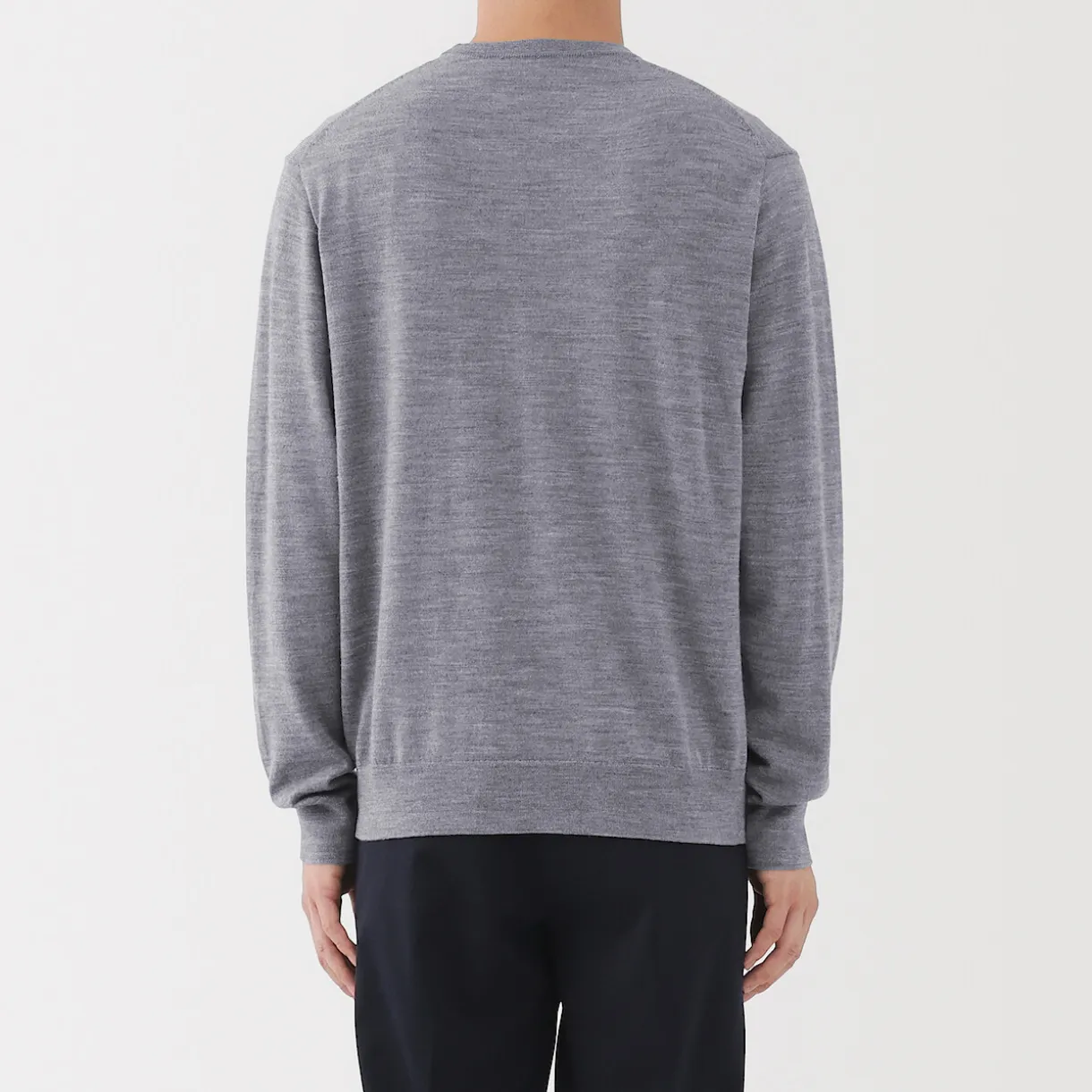 Pull à col rond en laine tricot fin pour homme