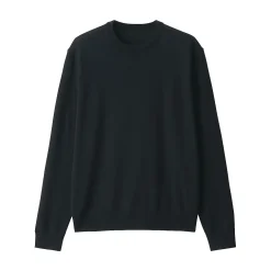 Pull à col rond en laine tricot fin pour homme
