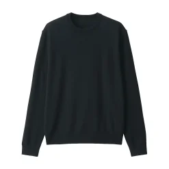 Pull à col rond en laine tricot fin pour homme