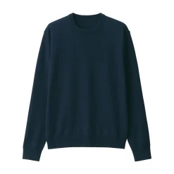 Pull à col rond en laine tricot fin pour homme