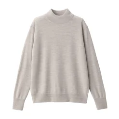 Pull col montant en laine à fine maille femme