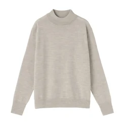 Pull col montant en laine à fine maille femme