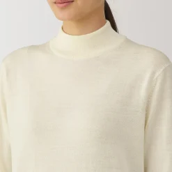 Pull col montant en laine à fine maille femme